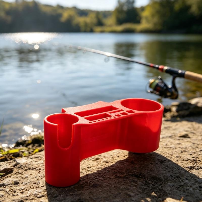 Fishing Bucket Gear Tray, Plastic Side Storage Rack for Small Item Pickup, Practical Bucket Accessory for Pond Fishing and Outdoor Use