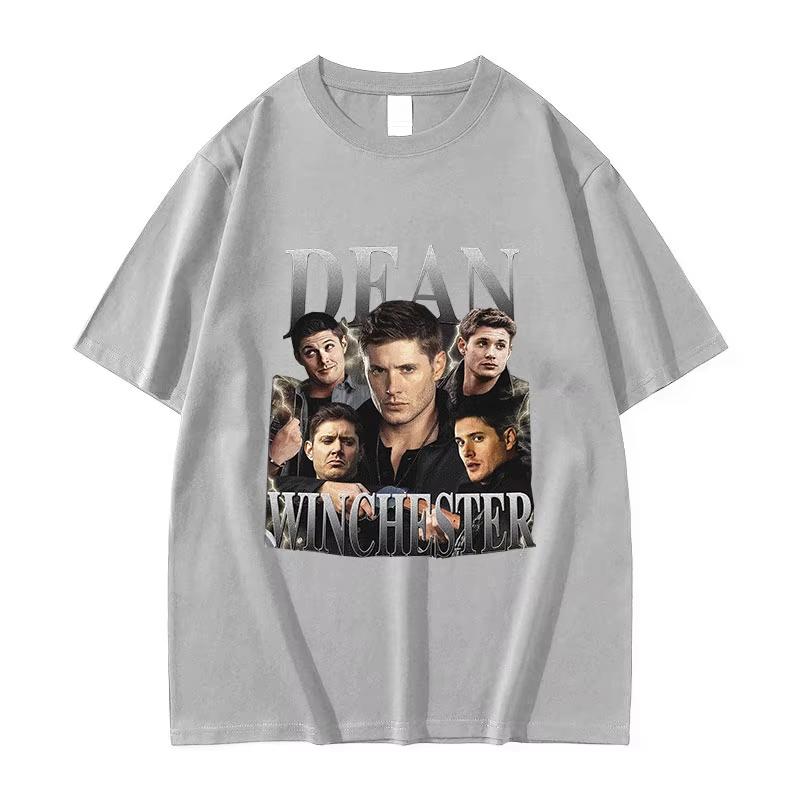 Retro Dean Winchester Actor Graphic TShirt Unisex Fashion Short Sleeve Tshirts Men Casual Cotton Oversized T Shirt Streetwear