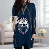 2024 Women's V-Neck NFL Team Long Sleeve T-Shirt with 3D Print Design