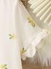 Vestido de Verano Blanco Crudo para Niñas, Cómodo y Suave, Corte A, Manga Corta, Vestidos para Niños