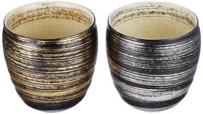 Toetsu Kiln Gold and Silver Brush Pair Shochu Cup (Fashion Box) TC06-05