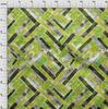 oneOone Cotton Flex Light Green Fabric Stripes Sewing Material Print Fabric By The Yard 40 Inch