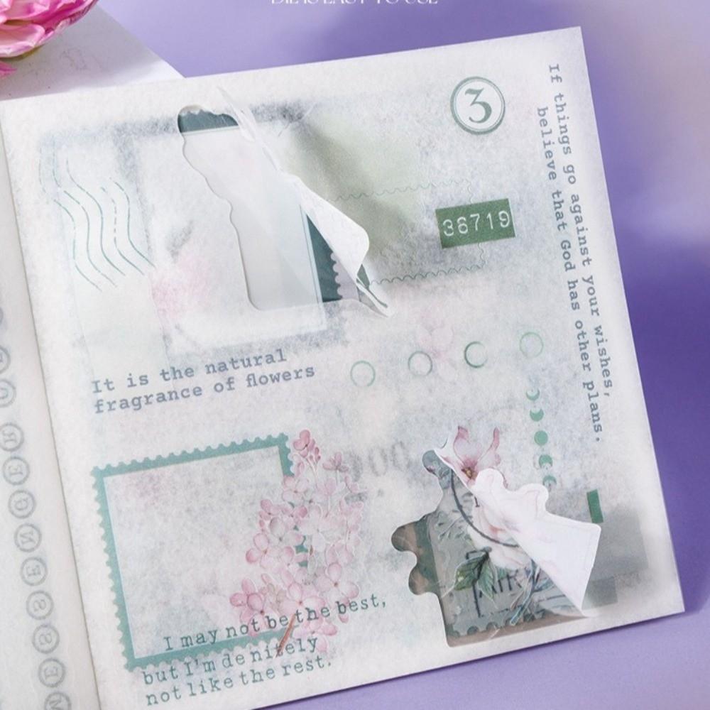 20 Stück/Buch Licht Retro Schneiden Scrapbook Hintergrund Aufkleber Dekorative Aufkleber Scrapbooking