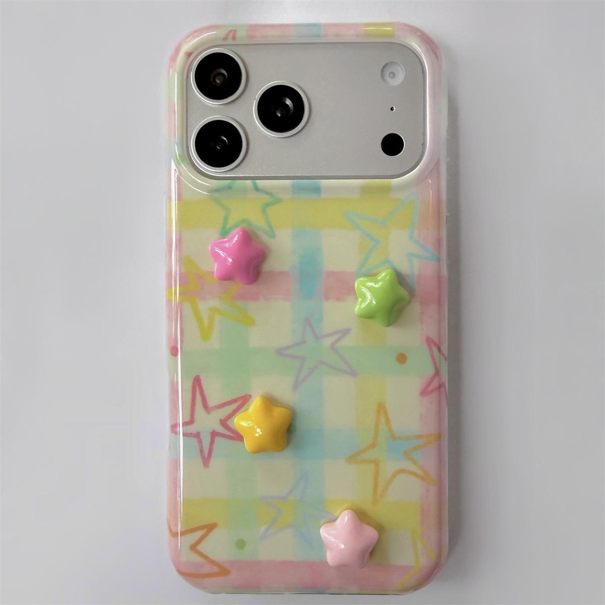 

Luxury Plaid 3D Pentagram iPhone 15 Case for 17/16 PROMAX - Shockproof iPhone 17