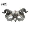 Gothic Demon Mask Halloween Ram Horn Mask, Horror Devil Half Face Lightweight Masquerade for Cosplay Costume Party