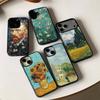 Retro Van Gogh Oil Paint Black Silicone Hard Plastic Phone Case For Iphone 17 Air 16 15 14 13 12 11 Pro Max PC TPU