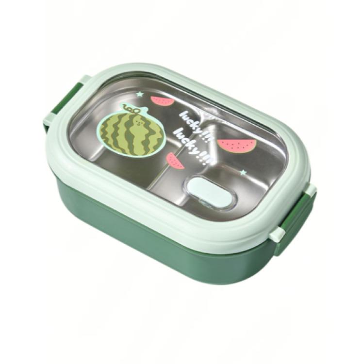 

Insulated Lunch Box Student Lunch Box Canteen Partition Stainless Steel Lunch Box Lunch Box Portable Office Worker Lunch Box зелёный