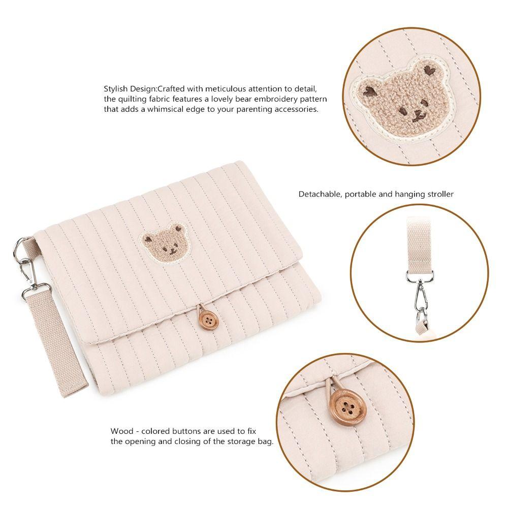 Foldable Baby Diaper Bag Bear Stroller Pouch Cute Diaper Organizer  Travel