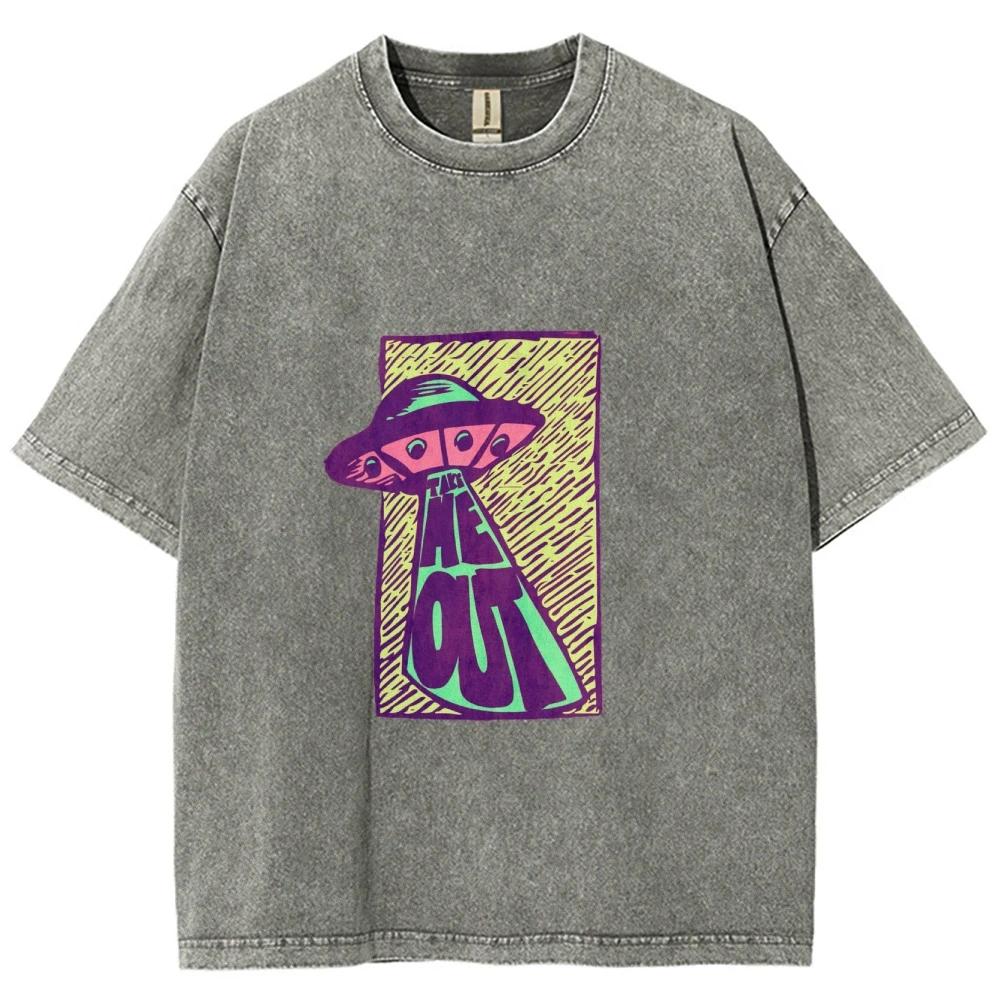 Cool Alien Spaceship UFO T Shirt Unisex Tees Top Short Sleeve T-shirt Cotton Streetwear Harajuku Graphic Cotton T Shirt