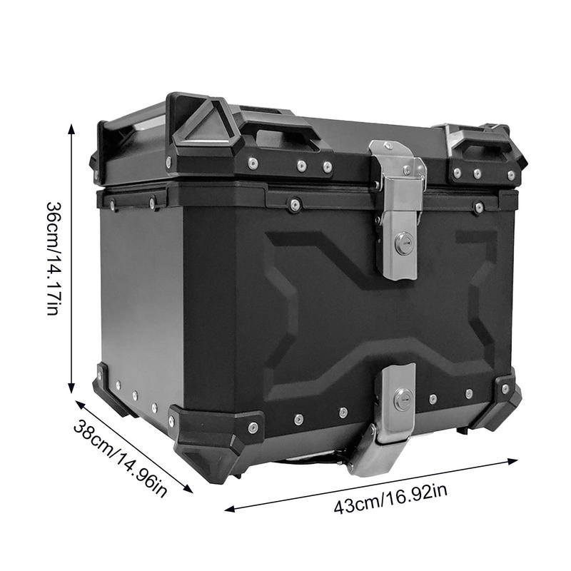 45L Portable Aluminum Motorcycle Trunk Box Waterproof Universal Motorcycle Tail Box Multifunctional Motorcycle Rear Storage Box