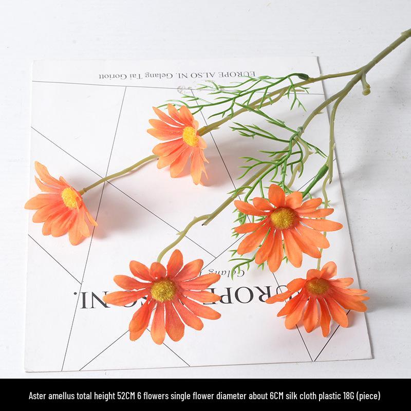 Orange-Themed Wedding Aisle Simulation Flower Arrangement - Artificial Home Decor Row Flowers