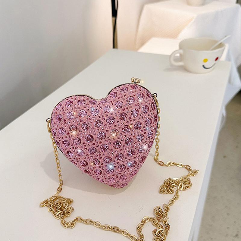 

Вечерняя сумка Yogodlns со стразами в форме сердца, женская модная сумочка и сумки, роскошный дизайн, мини-сумки на плечо Crossbdoy