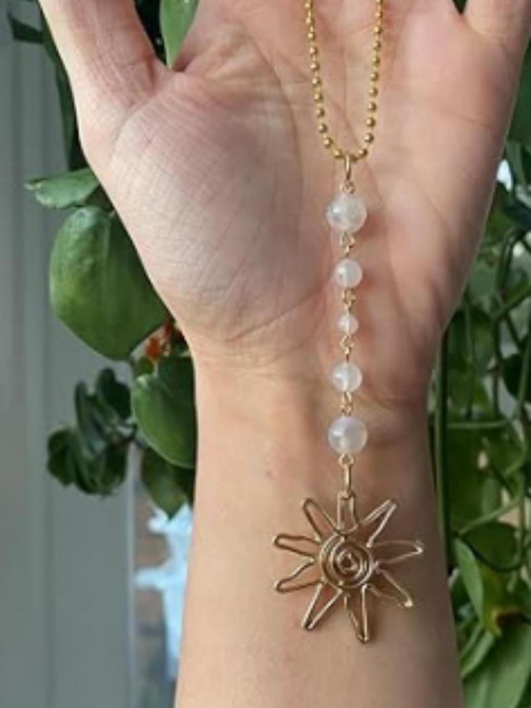 Sun Crystal Car Pendant: Pearl & Crystal Hanging Ornament for Interior Decoration