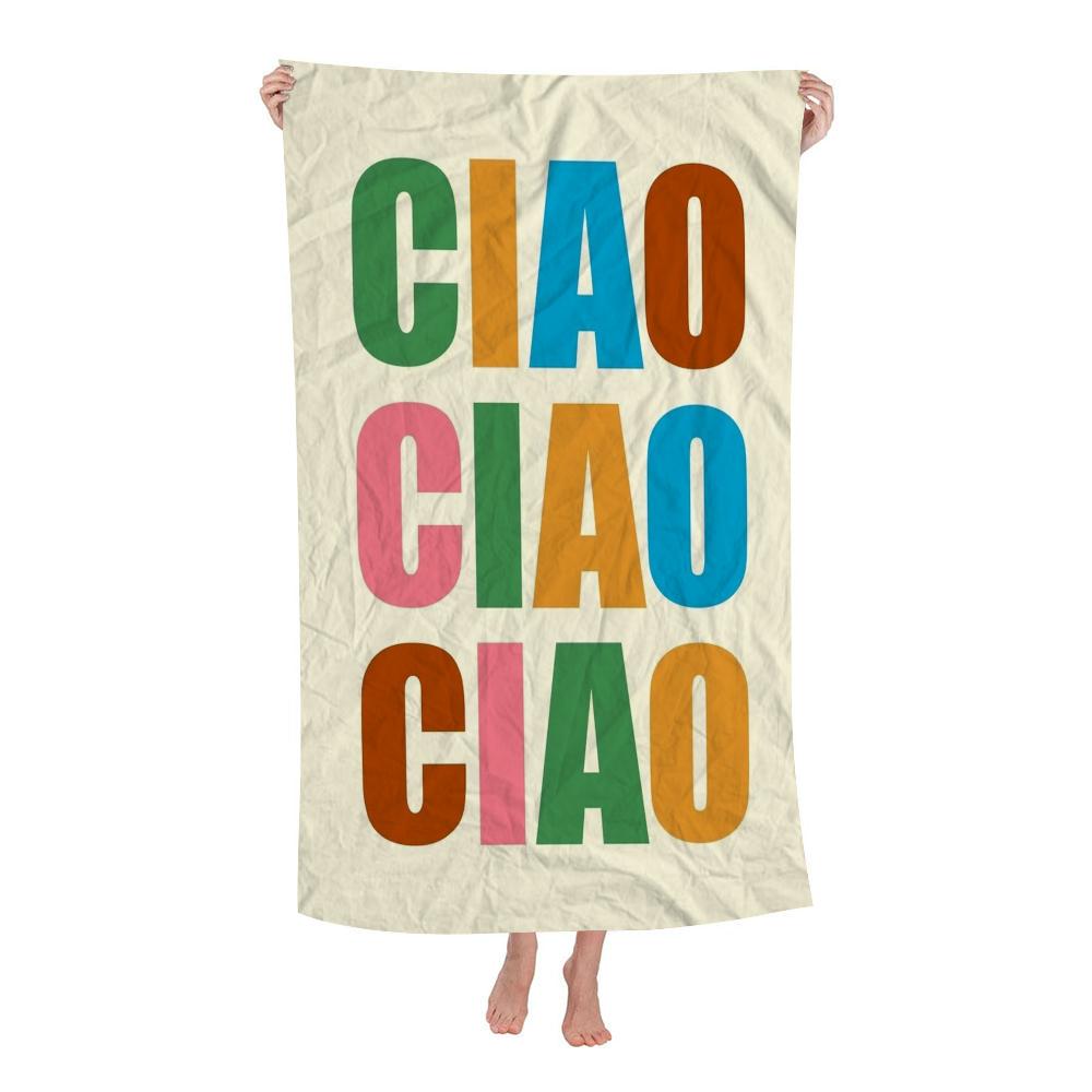 Minimalism Decor Ciao Amore With Love Cartoon Beach Towel Cute Kawaii Room Decor Bath Girls Children Hand Towels For Bathroom