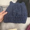Cute Age-reducing Pointed Cat Ears Wool Hat for Women, Warm In Autumn and Winter, Large Elastic and Thin, Niche Knitted Hat, Cold Hat