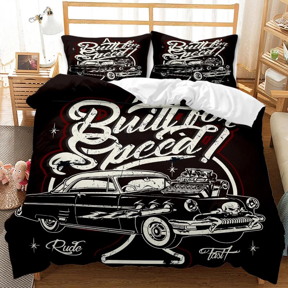 Conjunto de Roupa de Cama com Desenho de Escavadora e Trator de Construção 2/3 Peças King Amarelo Capa de Edredom Caminhão de Máquinas Capa de Colcha de Poliéster Carro para Crianças