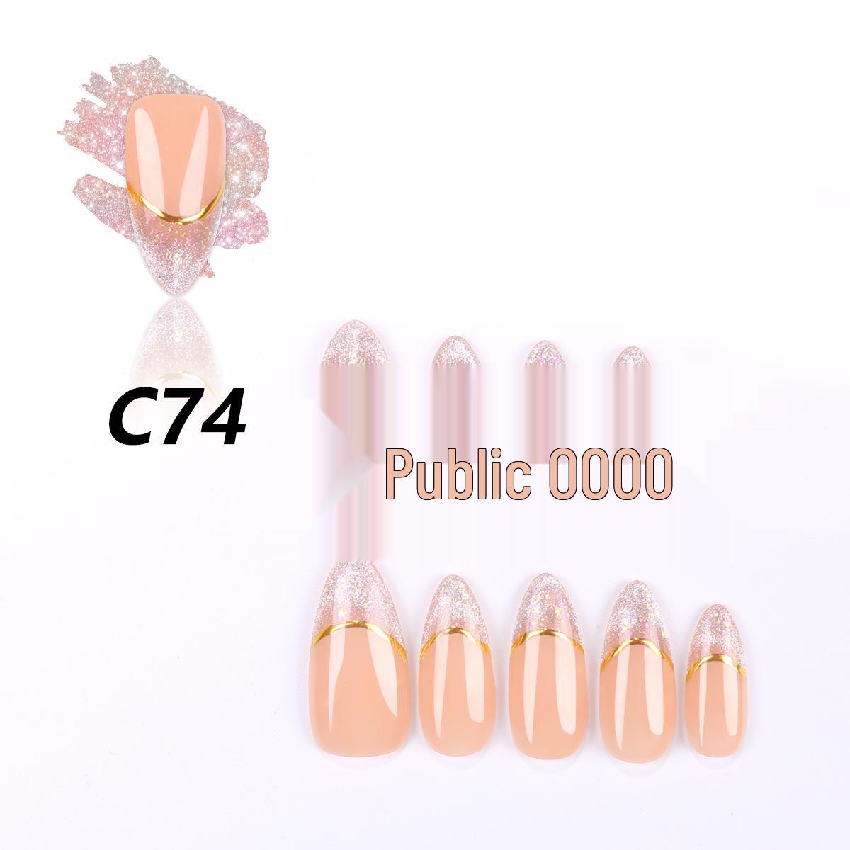 2025 Ручная работа Нежно-розовый Кошачий глаз Французский маникюр Средняя длина Короткие Роскошные ногти Medium