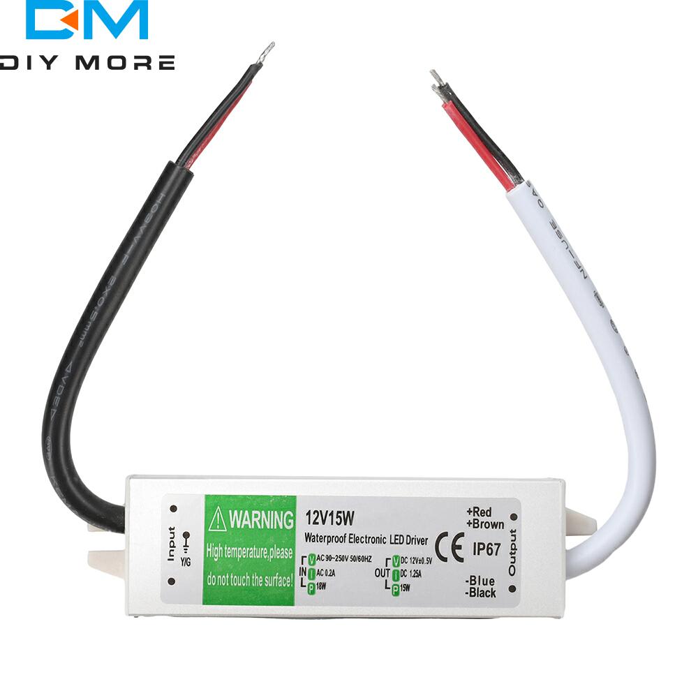 Waterproof Power Supply IP67 Lighting Transformer AC 90-250V To DC 12V LED Driver 10W/15W Outdoor Adapter