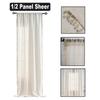 Tassel Sheer Curtains Living Room Vintage Cream Voile Net Slot Top Window Drapes