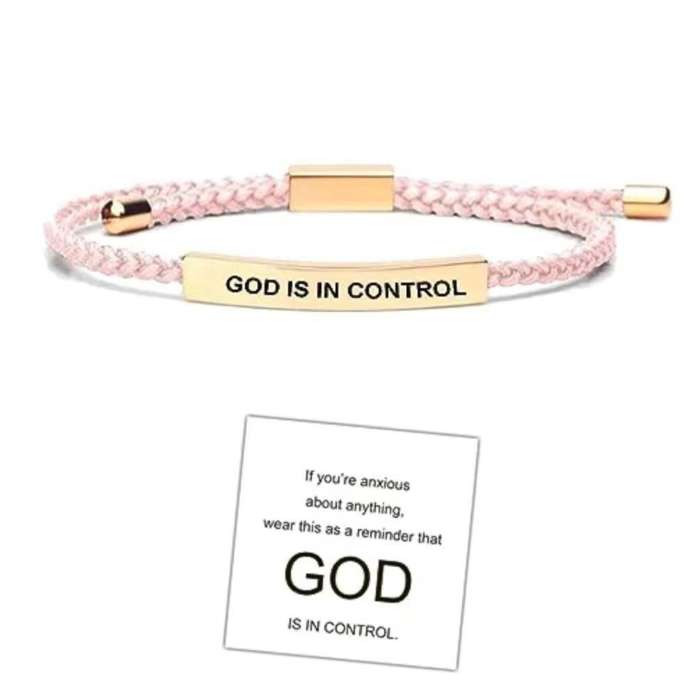 

Stretchable Engraved Letter Bracelert Rope Inspirational Bracelets Birthday Gifts розовый/золотой