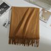 Autumn and Winter New Imitation Cashmere Scarf Female Korean Version Versatile Solid Color Shawl Dual-purpose Thickened Warm Couple Fringed Scarf