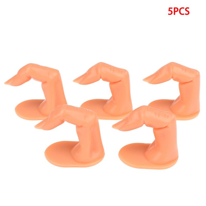 1/5/10Pcs Fake Practice Finger Mannequin With Or Without Nail Reusable Nail Art Training Tool For Nail Salon Beginner Learning