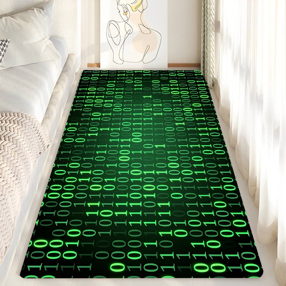 Binary Code The Matrix Program Chart Game Film Kitchen Mat Kids Room Bedroom Decoration Balcony Doormat Living Room Alfombra