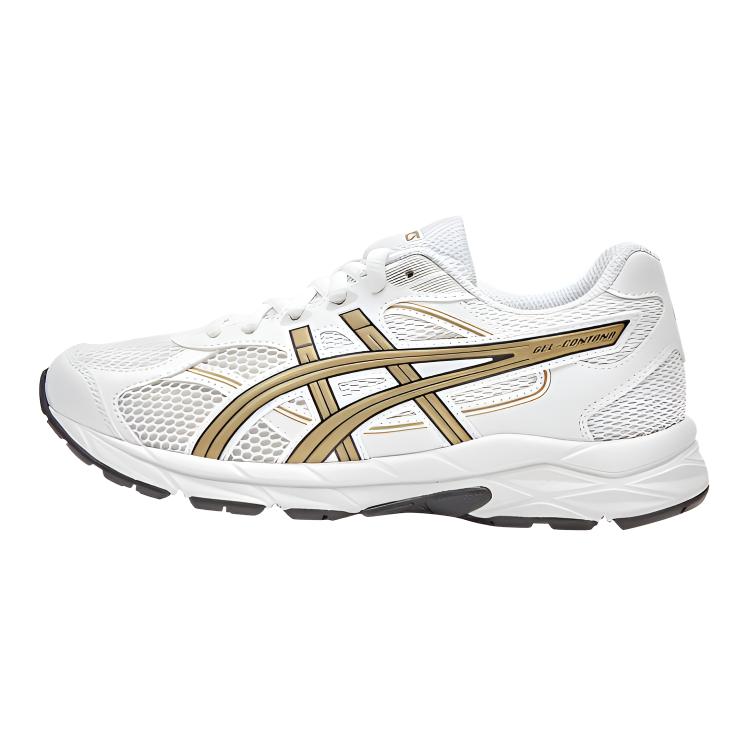 Asics Contana Gs Moisture Wicking Outdoor Fitness Running Shoes Kids Sneakers White Yellow 1014A371-103