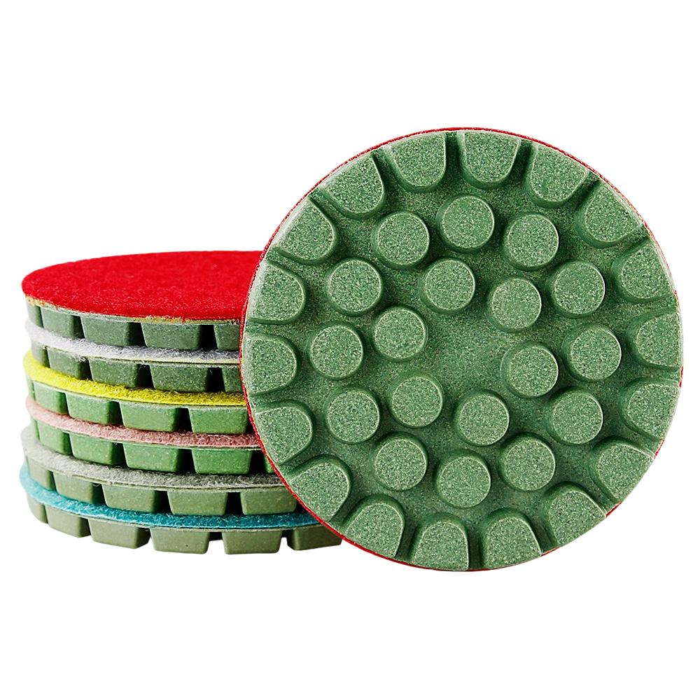 1Pc 100mm Concrete Polishing Pad Sanding Disc Grinding Wheel Resin W/Nylon Buckle For Marble Granite Polishing Buffing Pad
