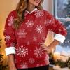 Women's Casual Fashion Plus Velvet Thickened Christmas Print Hooded Sweatshirt