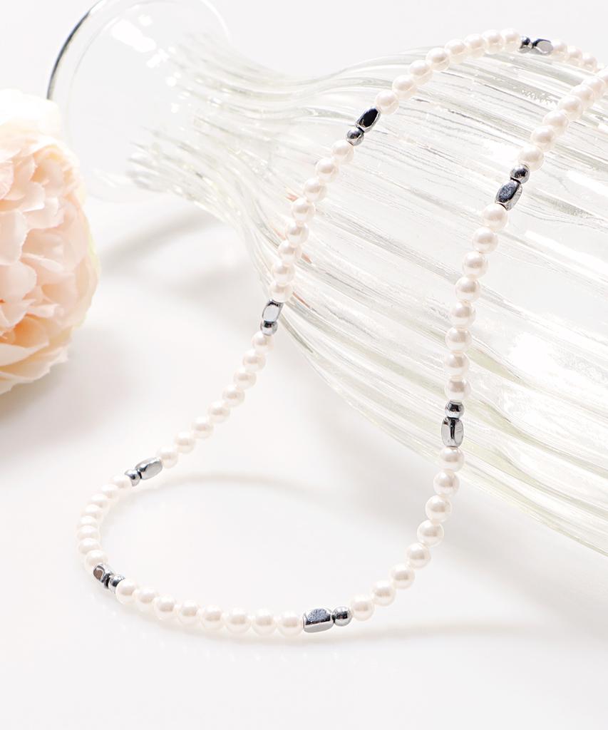 Polalita White Pearl Hemapoint Necklace (Plt-Nl-071_Wt)