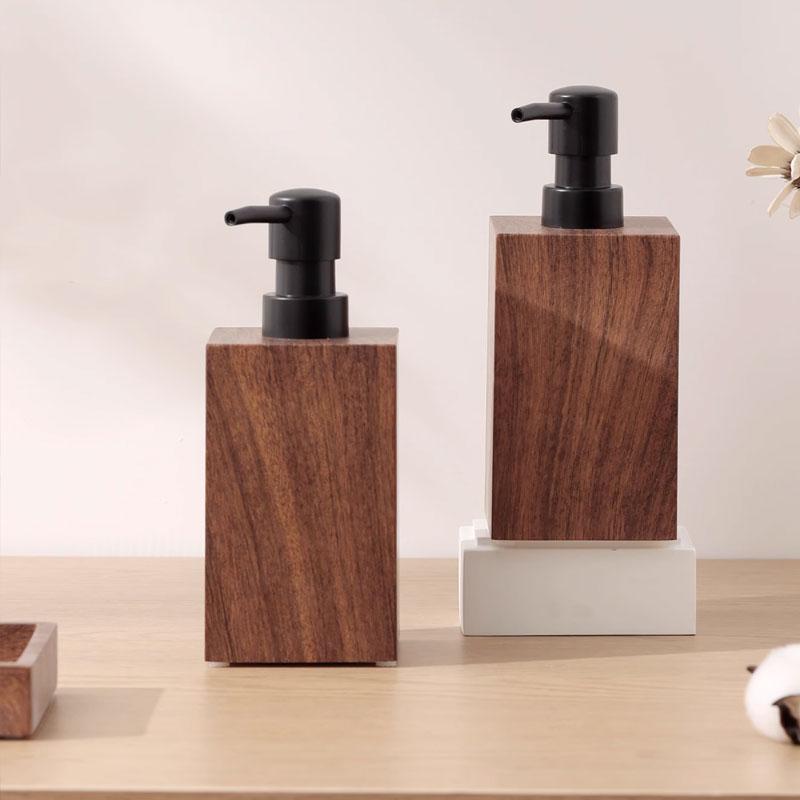 soap dispenser Walnut grain hand sanitizer bottle bubble bottle foam hotel high-end shampoo bath gel separate bottles dispenser