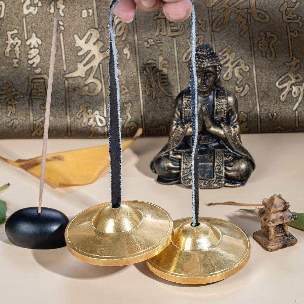 The Eight Auspicious Symbols Tingsha Cymbal Bell Handcrafted Brass Chime Bells  Buddhist