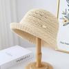 New Women Hollow Knitted Bucket Hat Summer Lightweight Breathable Versatile Visor Cap