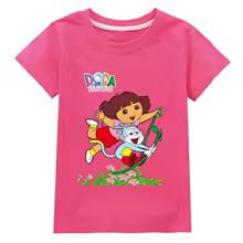Dora Bambini Abbigliamento Cotone Bambine Manica Corta Capispalla Estivi Bambini T-shirt Carina Bambini Top Casuali
