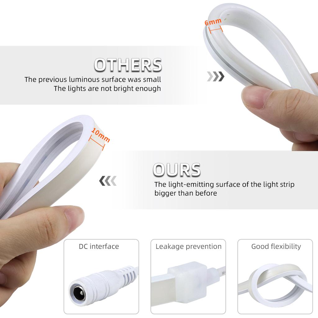 DC24V COB LED Neon Light Strip Silica Gel Tape Tuya Smart WiFi APP Dimmable Wireless Control Closet Room Backlight Night Lamp