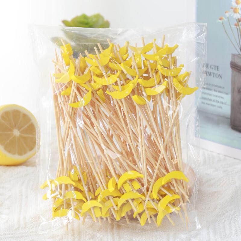 ZISIZ Creative Disposable Bamboo Fruit Picks