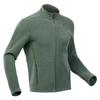 QUECHUA MH100 Breathable, Lightweight Warm Plush Jacket Men's Light Olive/Dark Green