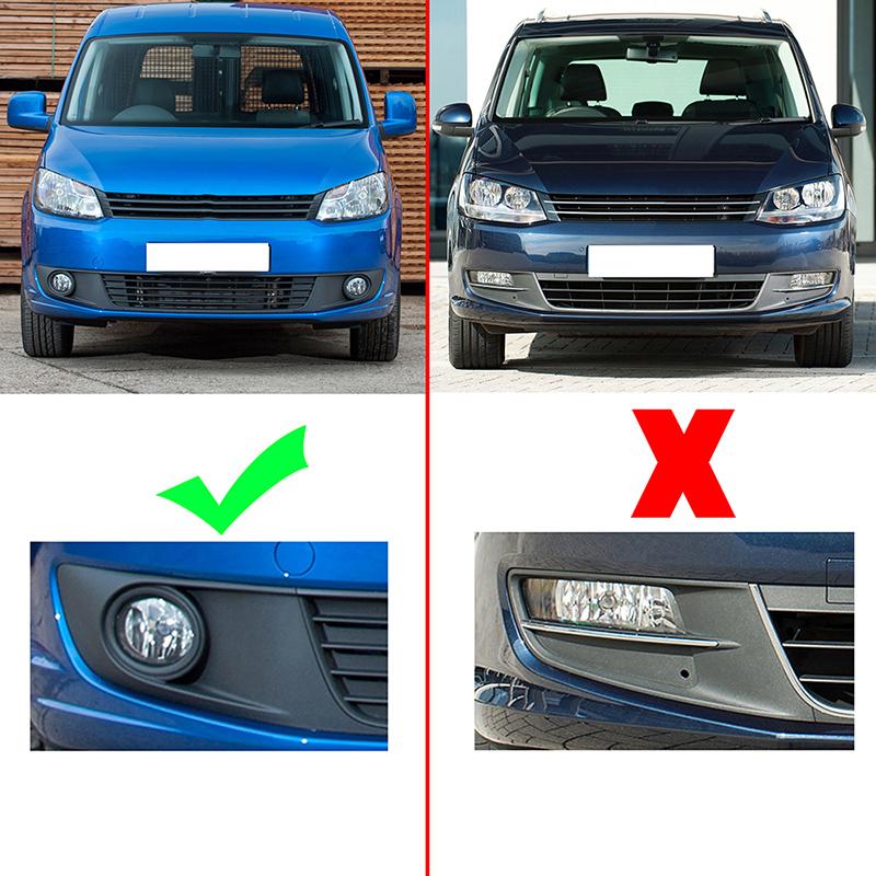 Front Bumper Right Side Fog Light Grille Trim Cover with Chrome Ring for VW Touran 2011-2015 Caddy 2011-2015 Replacement Parts