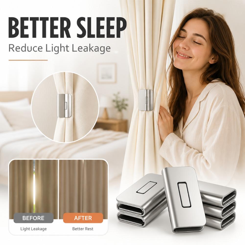 New Strong Magnetic Curtain Clips Nail Free Blackout Closure Clips Keep Curtain Closed Prevent Light Leaking For Bedroom Office