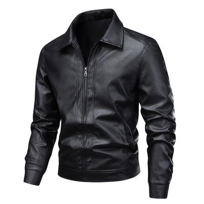 Kayiyasu Leather Motorcycle Plus Cold Solid with Men's Jacket, Jacket, Size, Outerwear, Weather, Windproof, Spring, Autumn, Winter, Stylish, Color,