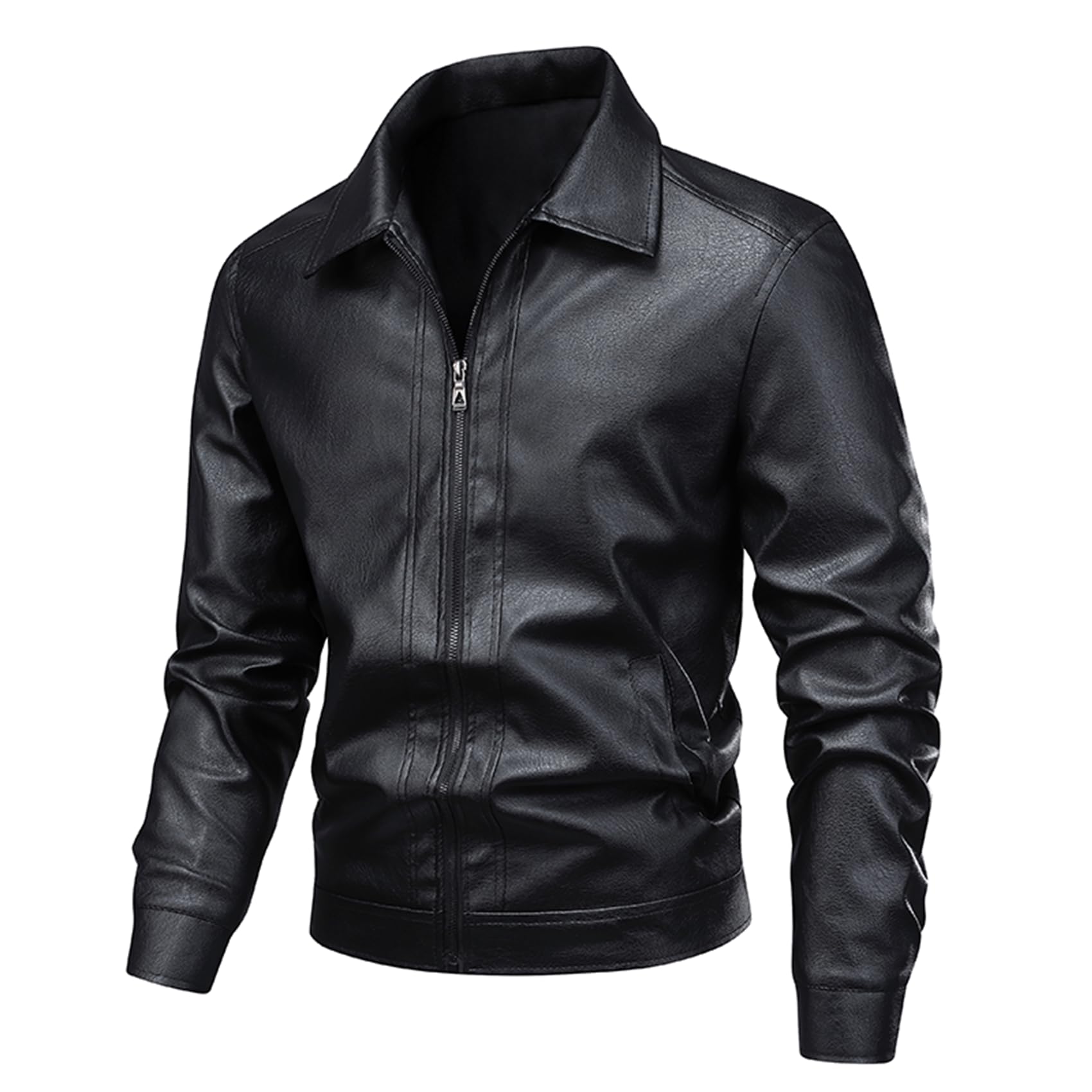 

Kayiyasu Leather Motorcycle Plus Cold Solid with Men s Jacket, Jacket, Size, Outerwear, Weather, Windproof, Spring, Autumn, Winter, Stylish, Color,