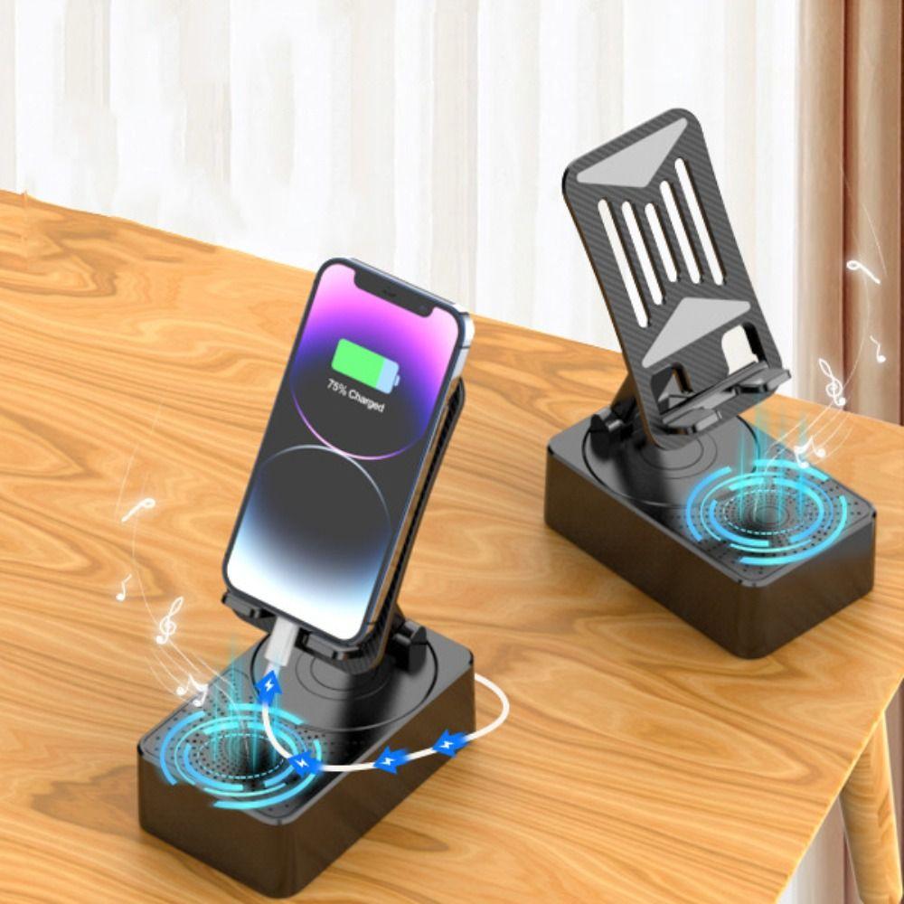 Foldable 3 In 1 Phone Bracket Non-slip Wireless Speaker Phone Holder  Watching TV Phone Support