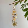 Fashionable Stars Moon Sun Pendant Keyring Holder for Women and Girls Bohemian Colorful Beads Jewelry Accessory