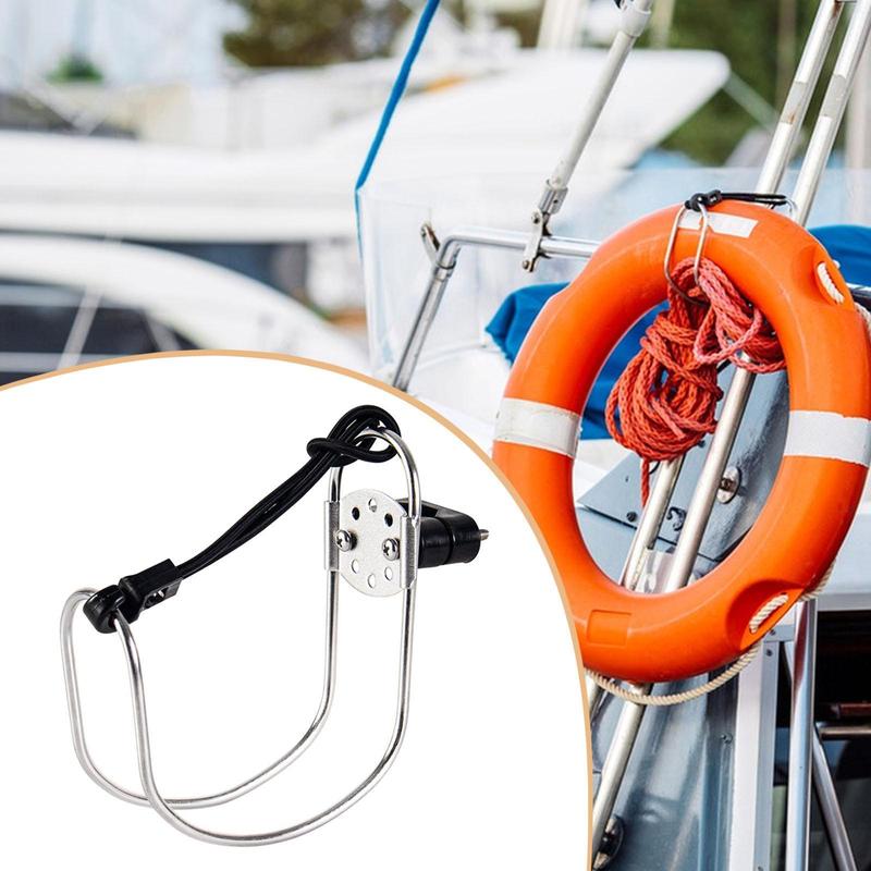 Boat Lifebuoy Bracket Premium,Portable Professional Marine Buoy Bracket Holder,Boat Lifebuoy Ring Holder for Yacht Boat Swimming