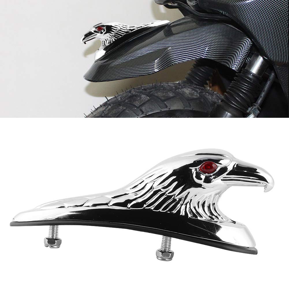 J-ouuo Ornamento Universale per parafango anteriore di motocicletta Statua Testa d'Aquila Cromato