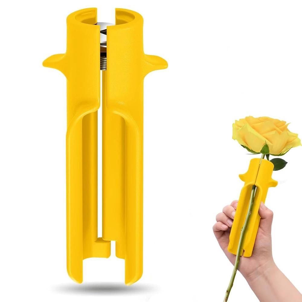 

Rose Thorn Remover Spring Design Rose Thorn Stripper Tools Stem Cleaner Portable Easy to Use Thorn Remover Tool жовтий