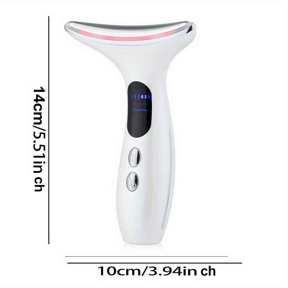 Устройство для шеи и лица Вибрационный массаж для лица и шеи Машина для лифтинга лица Микротоки Красный светодиодный свет Терапия от морщин белый