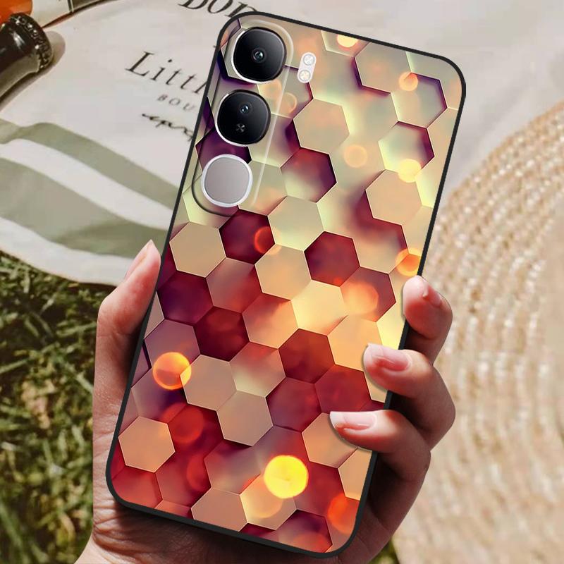 For Vivo V40 Lite 4G 5G V40Lite (IDN) V40E V 40 SE Case Luxury Painted Phone Silicon Back Cover For Vivo Y200 Y300 Cases Shell