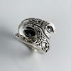 925 Sterling Zilveren Ringen voor Vrouwen Koppel Minimalistisch Handgemaakt Retro Zwarte Steen Ring Fijne Sieraden Cadeau Voorkom Allergie